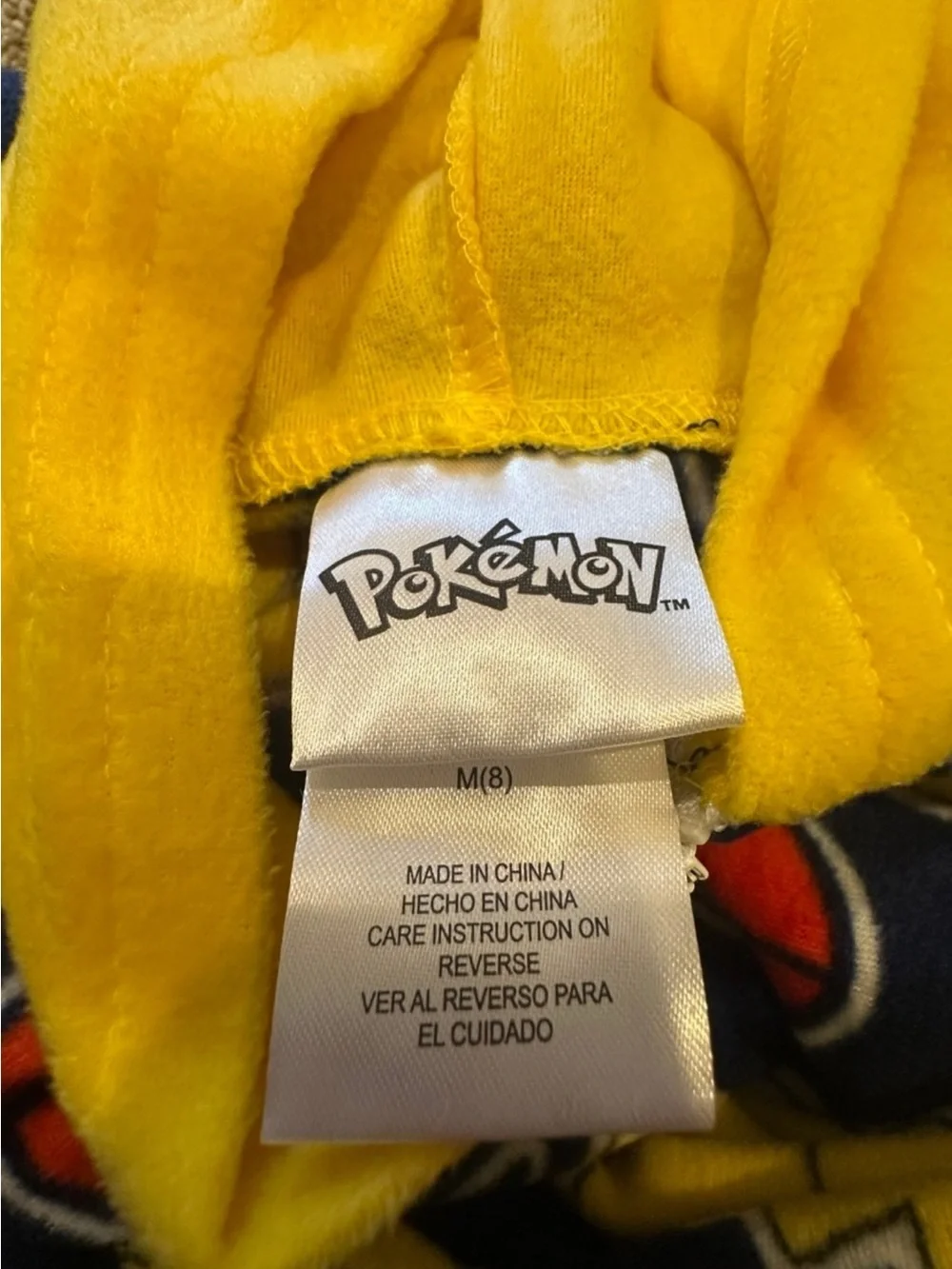 Pikachu Navy and Yellow Fleece Kids One-Piece Hooded Pajamas and Beanie set